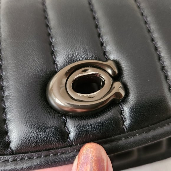 RARE Black Coach Quilted Madison 16 Bag - Picture 3 of 5